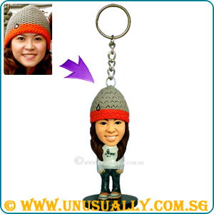Custom 3D Fashionable Female Key Ring Mini Figurine
